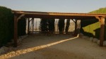 محوطه ویلایی با سایبان چوبی