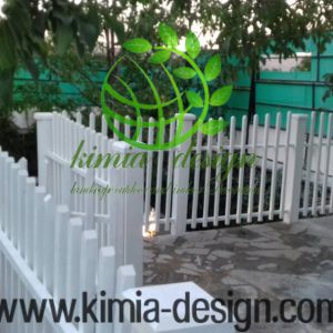 نرده چوبی باغ لاکچری