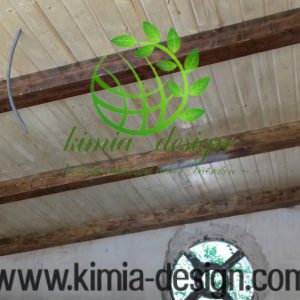 نصب نمای لمبه و تیر چوبی