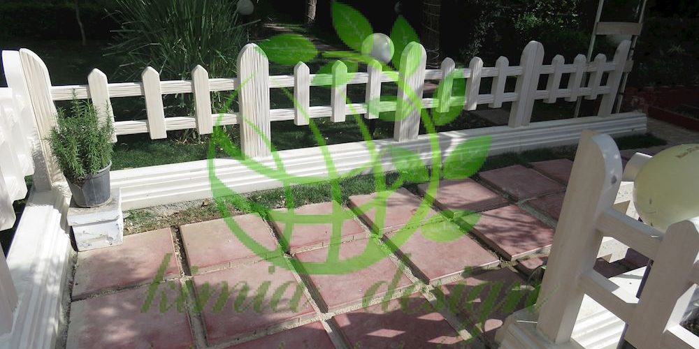 نرده سیمانی دور باغچه