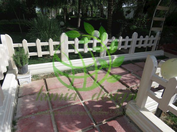 نرده سیمانی دور باغچه