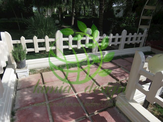 نرده سیمانی دور باغچه