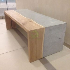 نیمکت چوبی بتن اکسپوز